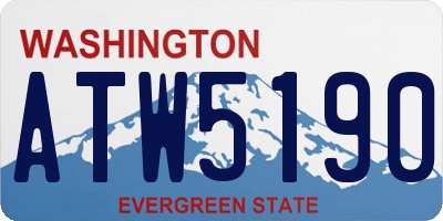 WA license plate ATW5190