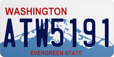 WA license plate ATW5191
