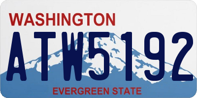 WA license plate ATW5192