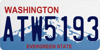 WA license plate ATW5193