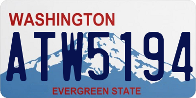 WA license plate ATW5194