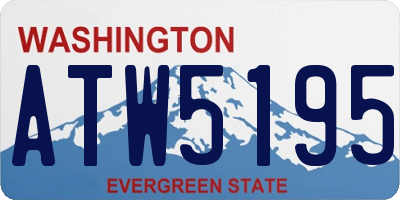 WA license plate ATW5195