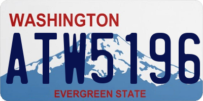 WA license plate ATW5196