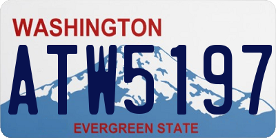 WA license plate ATW5197