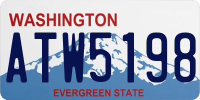 WA license plate ATW5198