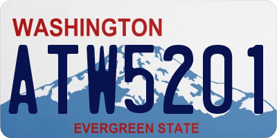WA license plate ATW5201