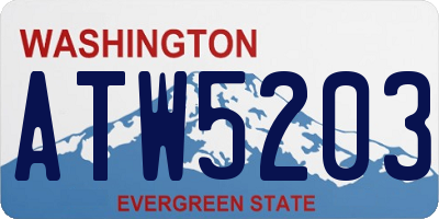 WA license plate ATW5203