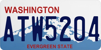 WA license plate ATW5204