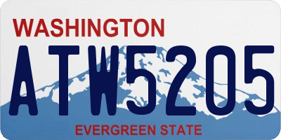 WA license plate ATW5205