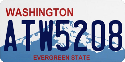 WA license plate ATW5208
