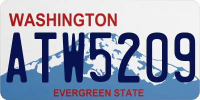 WA license plate ATW5209