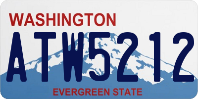 WA license plate ATW5212