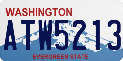 WA license plate ATW5213