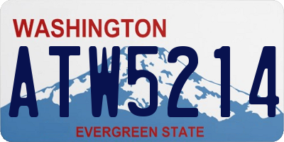 WA license plate ATW5214