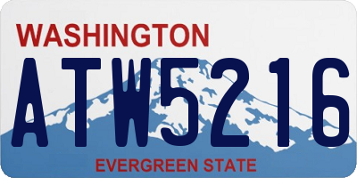 WA license plate ATW5216