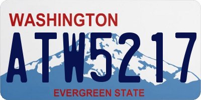 WA license plate ATW5217