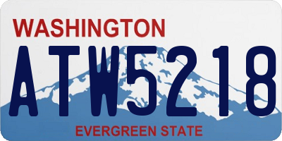 WA license plate ATW5218