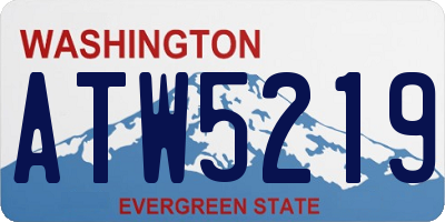 WA license plate ATW5219