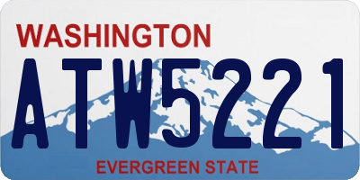 WA license plate ATW5221