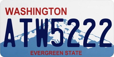 WA license plate ATW5222