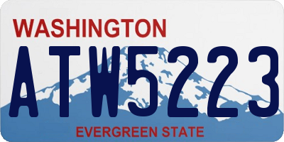 WA license plate ATW5223