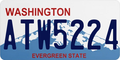 WA license plate ATW5224