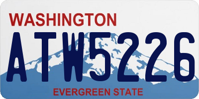 WA license plate ATW5226
