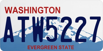 WA license plate ATW5227
