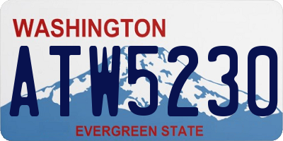 WA license plate ATW5230