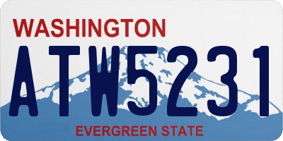 WA license plate ATW5231