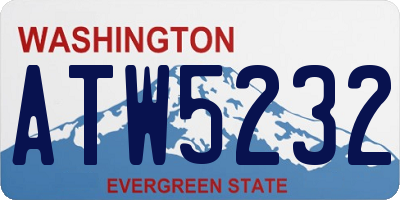 WA license plate ATW5232