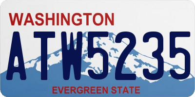 WA license plate ATW5235