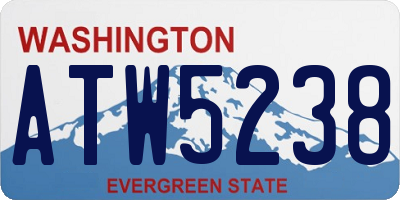 WA license plate ATW5238