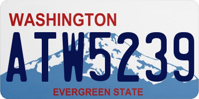 WA license plate ATW5239
