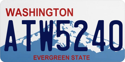 WA license plate ATW5240