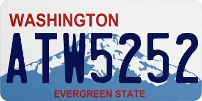 WA license plate ATW5252