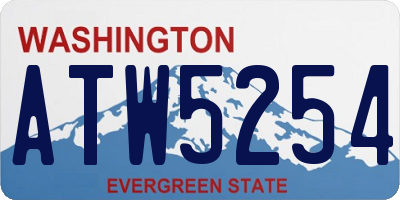 WA license plate ATW5254