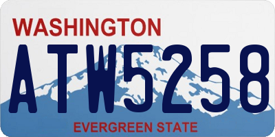WA license plate ATW5258