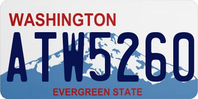 WA license plate ATW5260