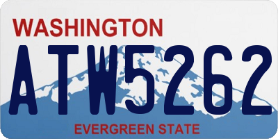 WA license plate ATW5262