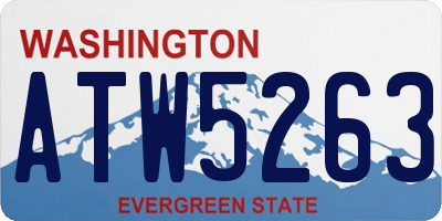 WA license plate ATW5263