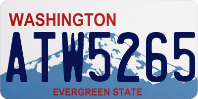 WA license plate ATW5265