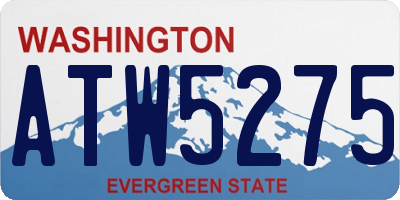 WA license plate ATW5275