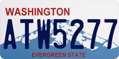 WA license plate ATW5277