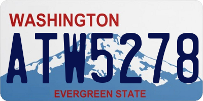 WA license plate ATW5278