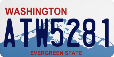 WA license plate ATW5281