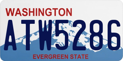 WA license plate ATW5286