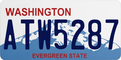 WA license plate ATW5287