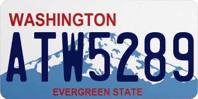 WA license plate ATW5289