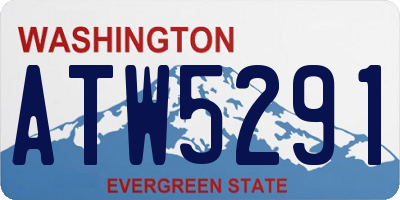 WA license plate ATW5291